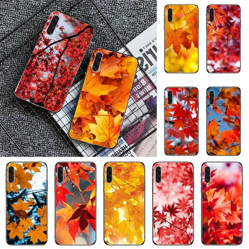 

Autumn falling leaves maples Phone Case For Samsung galaxy A S note 10 12 20 32 40 50 51 52 70 71 72 21 fe s ultra plus