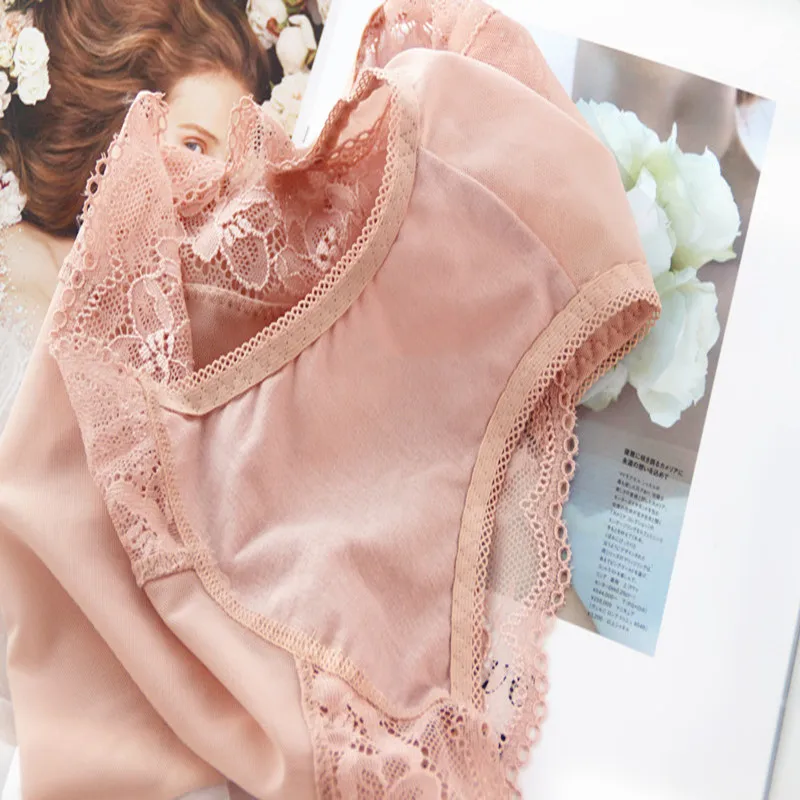 New Style 4PCS Women's Panties Lace panties Transparent mesh Lace ultra-thin underwear women briefs underpants