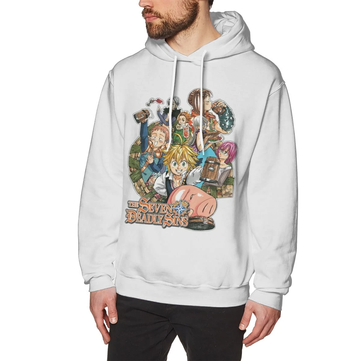 Уличная одежда толстовка с надписью seven deadly sins Long Nanatsu No Taizai Мужская качественная