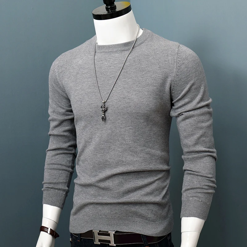 

2021 Personalized men sweater regular long sleeve round neck customize advertising sweater A815 popular v neck blue khaki