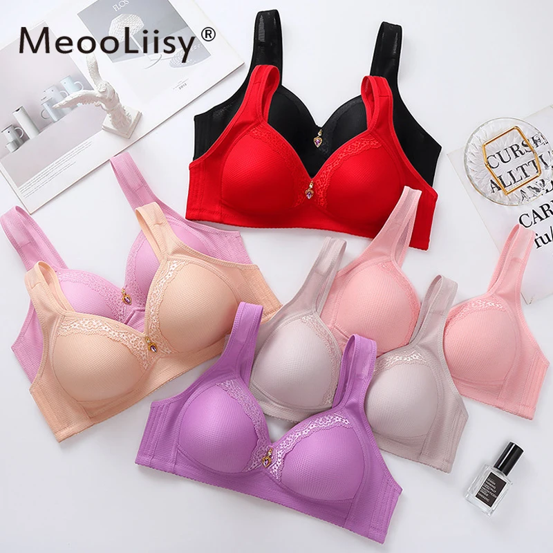 

MeooLiisy Plus Size Push Up Bra For Women Lingerie Sexy Lace Brassiere Underwear Seamless Bralette BH Comfort Top