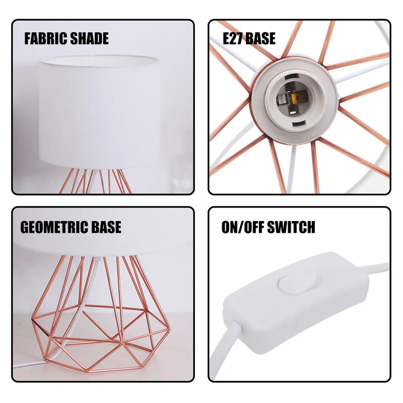 Настольные лампы с геометрическим кронштейном E27 декоративные прикроватные