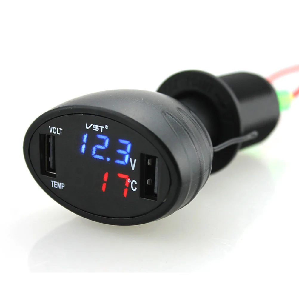 3 в 1 цифровой светодиодный Автомобильный Вольтметр термометр автоматический