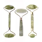 Нефритовый бриллиантовый массажный ролик с двумя головками, массажер для лица, глаз, лица, шеи, тонкий подтягивающий, расслабляющий, прибор для похудения