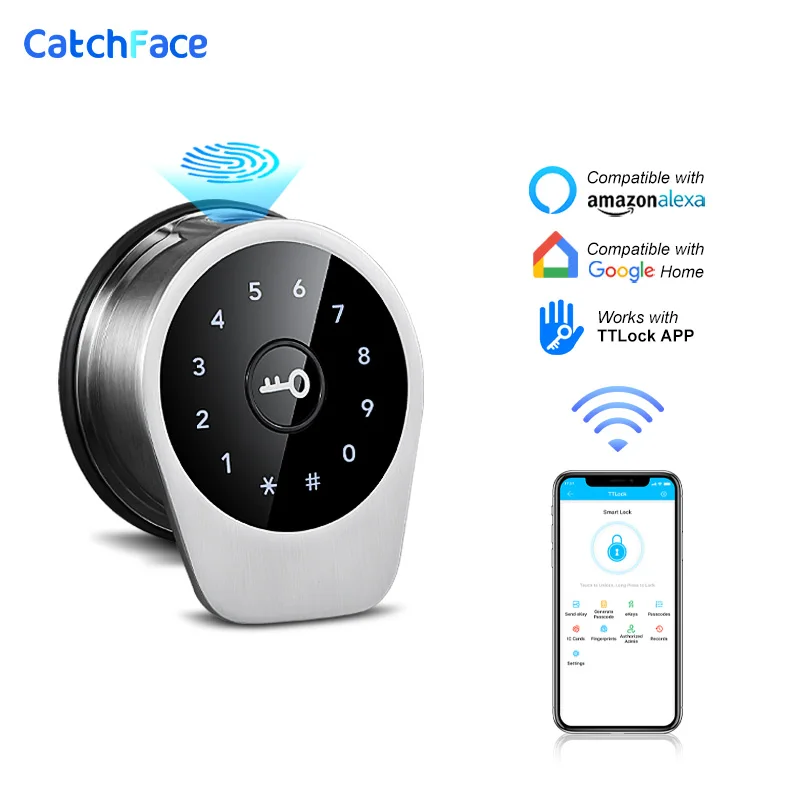 

Newest Bluetooth Electronic Smart Lock Biometric Fingerprint Door Lock TTlock App Code RIFD Keyless Door Lock Home Security