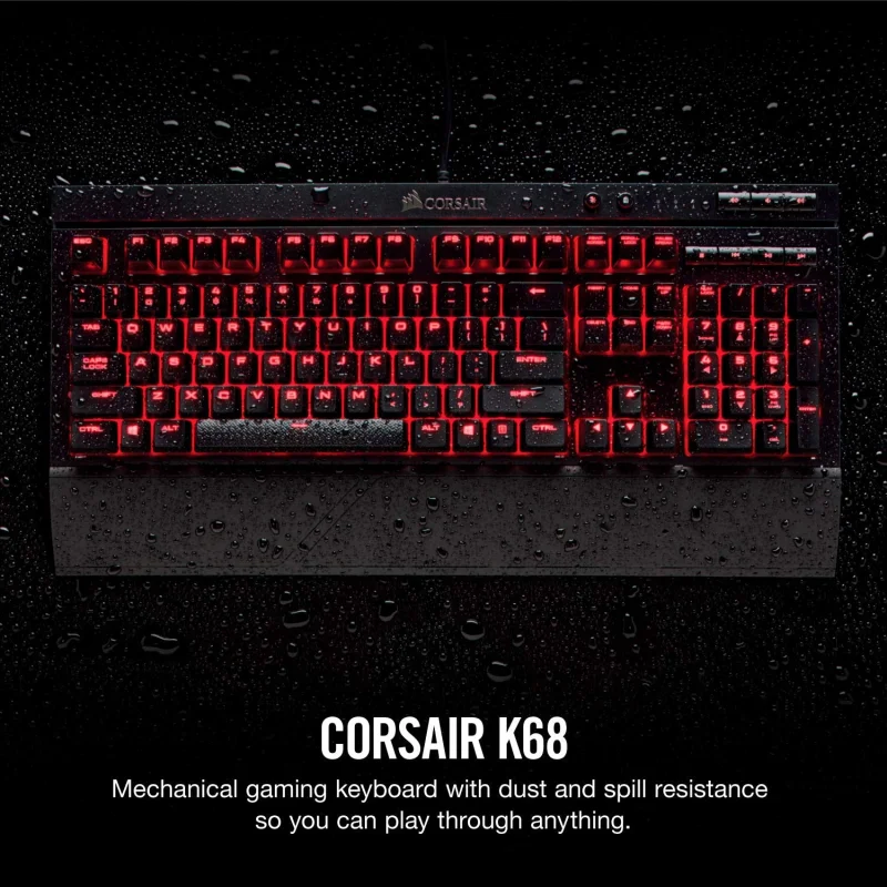 

Компактная механическая клавиатура Corsair Gaming K63, красная светодиодная подсветка, Cherry MX Red, Black (CH-9115020-NA)