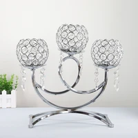 3 arms crystal tealight candle holders votive candlestick wedding party dinner candelabra table centerpieces decoration