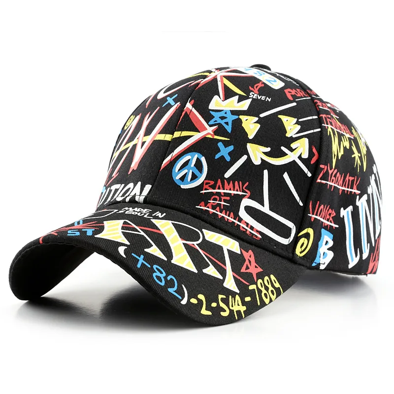 

Graffiti Trend Spring Summer Baseball Cap Men Women Hip Hop Visor Wild Student Adjustable Caps