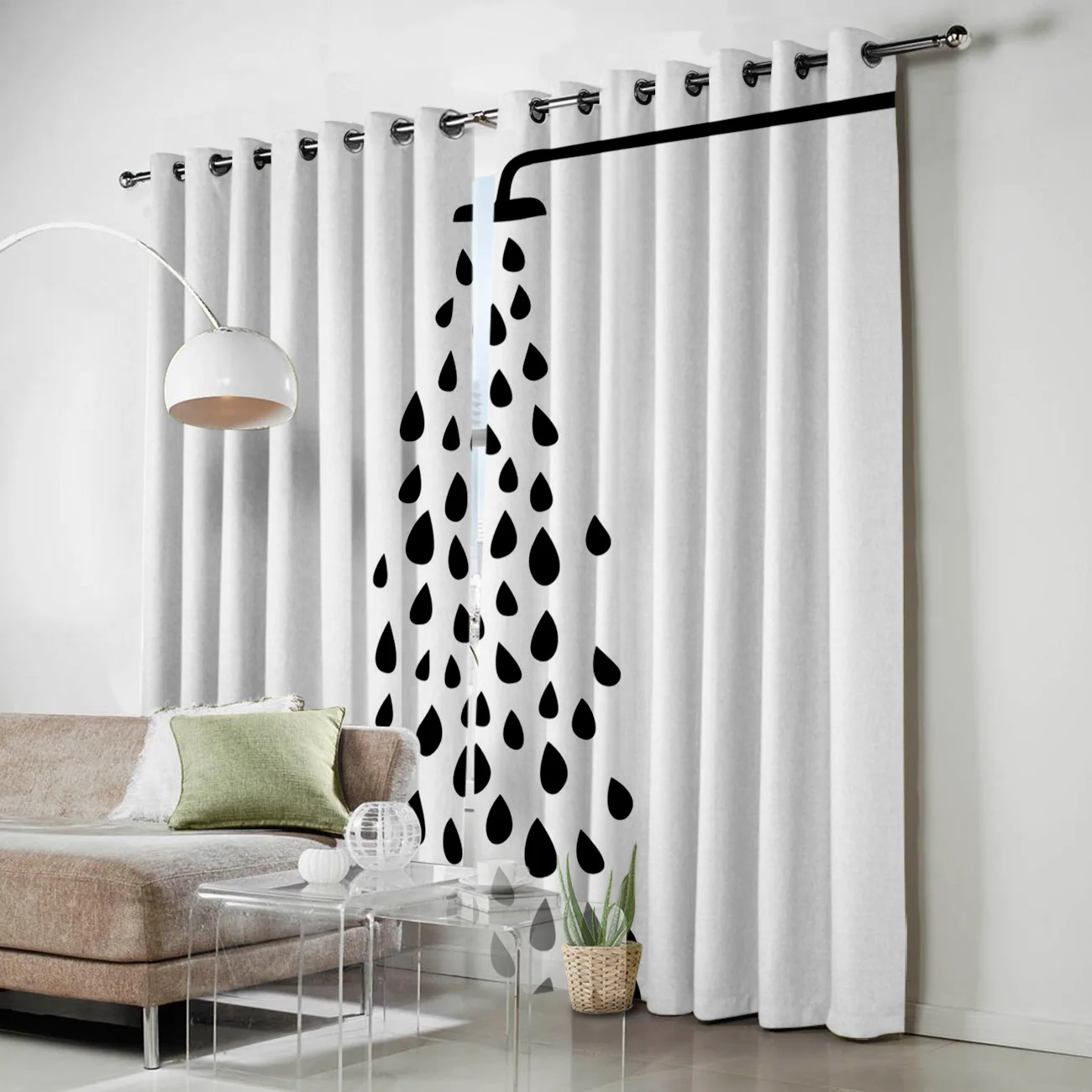 Душ капель черный белый цвет Шторы s Спальня Кухня Крытый Декор Дети панели с
