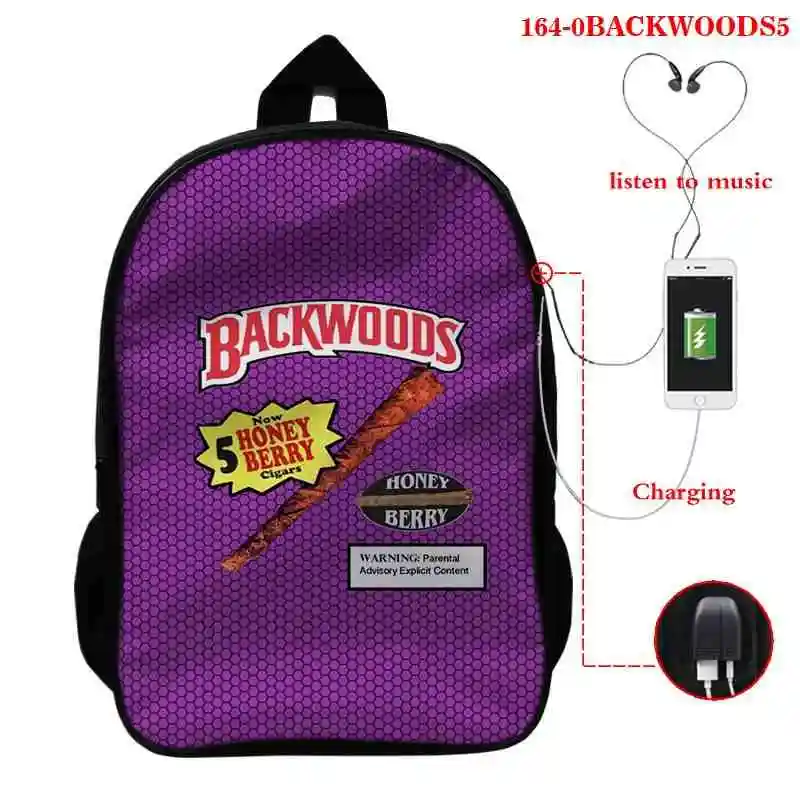 

BACKWOODS USB Charge Student School Bags Students Boys Girls Knapsack Beautiful Schoolbag Fashion Rucksack for Teens Men