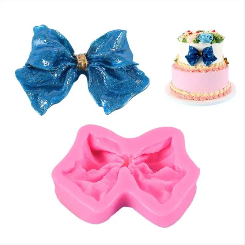 

3D Big Bow Bowknot Silicone Fondant Cake Molds Handmade Soap Molds DIY Plaster Clay Crafts Cake Baking Tools Kitchen Accessories