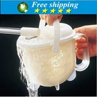Высококачественная многофункциональная пластиковая мойка риса-это быстросъемное устройство для мытья риса, кухонные принадлежности.