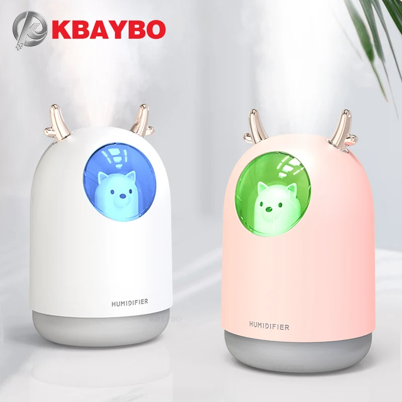 

KBAYBO 300ml cartoon mini USB ultrasonic humidifier aroma diffuser essential oil diffuser with 7 color LED night light