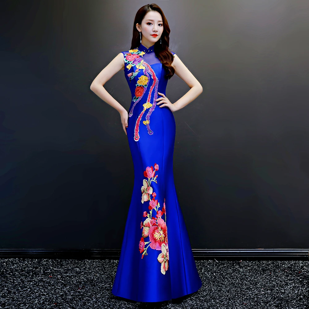 Длинные вечерние платья в китайском стиле вечернее платье женское облегающее с