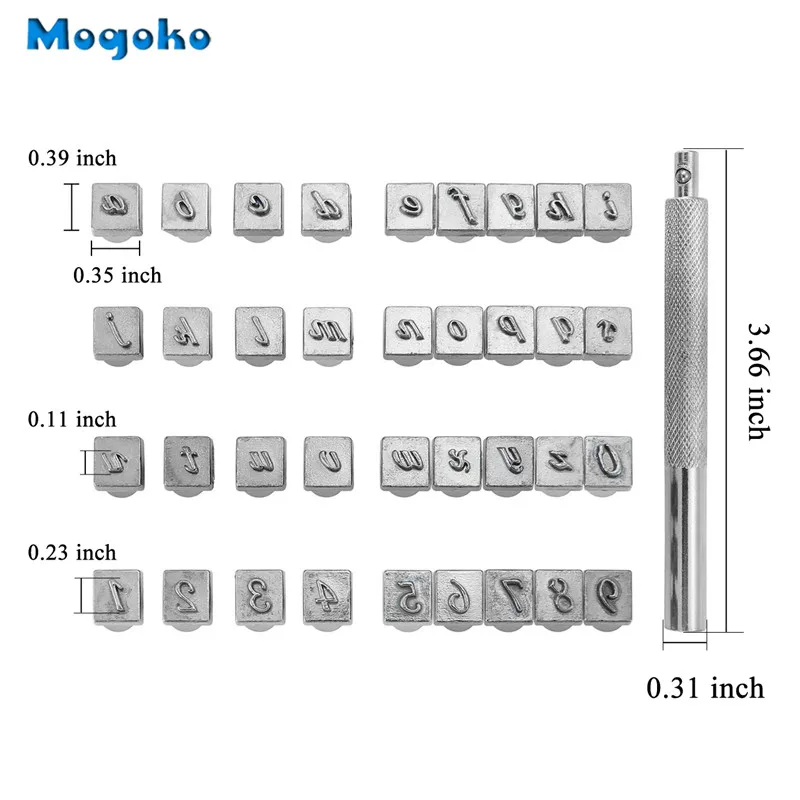 Mogoko Новинка 26 букв алфавита и 10 чисел напечатанные металлические инструменты для