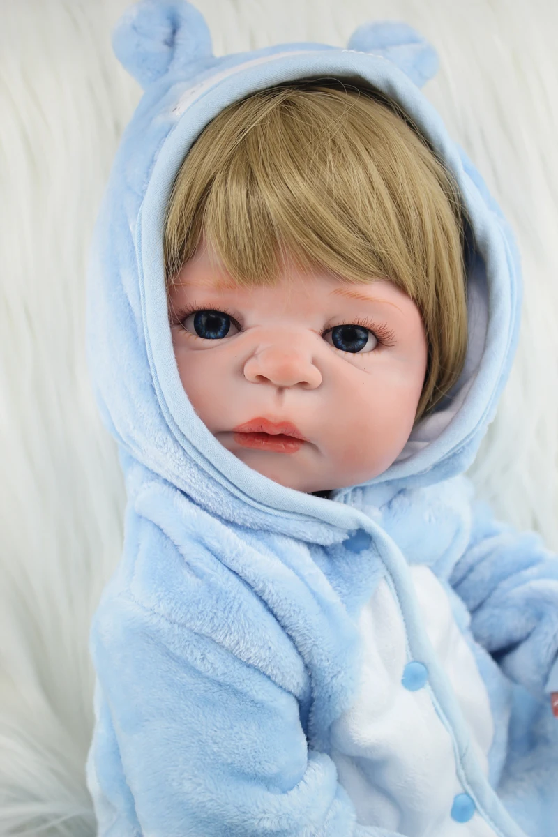 

BZDOLL 55cm Full Body Silicone Reborn Doll Lifelike Newborn Boy Babies Kids Child Brithday Gift Bathe Toy