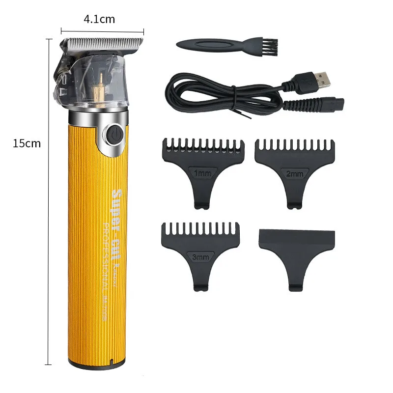 

USB Rechargeable Hair Clipper Electric Hair Trimmer Sculpture Baldheaded Trim The Sides Men Barber Cordless Haircut Machine