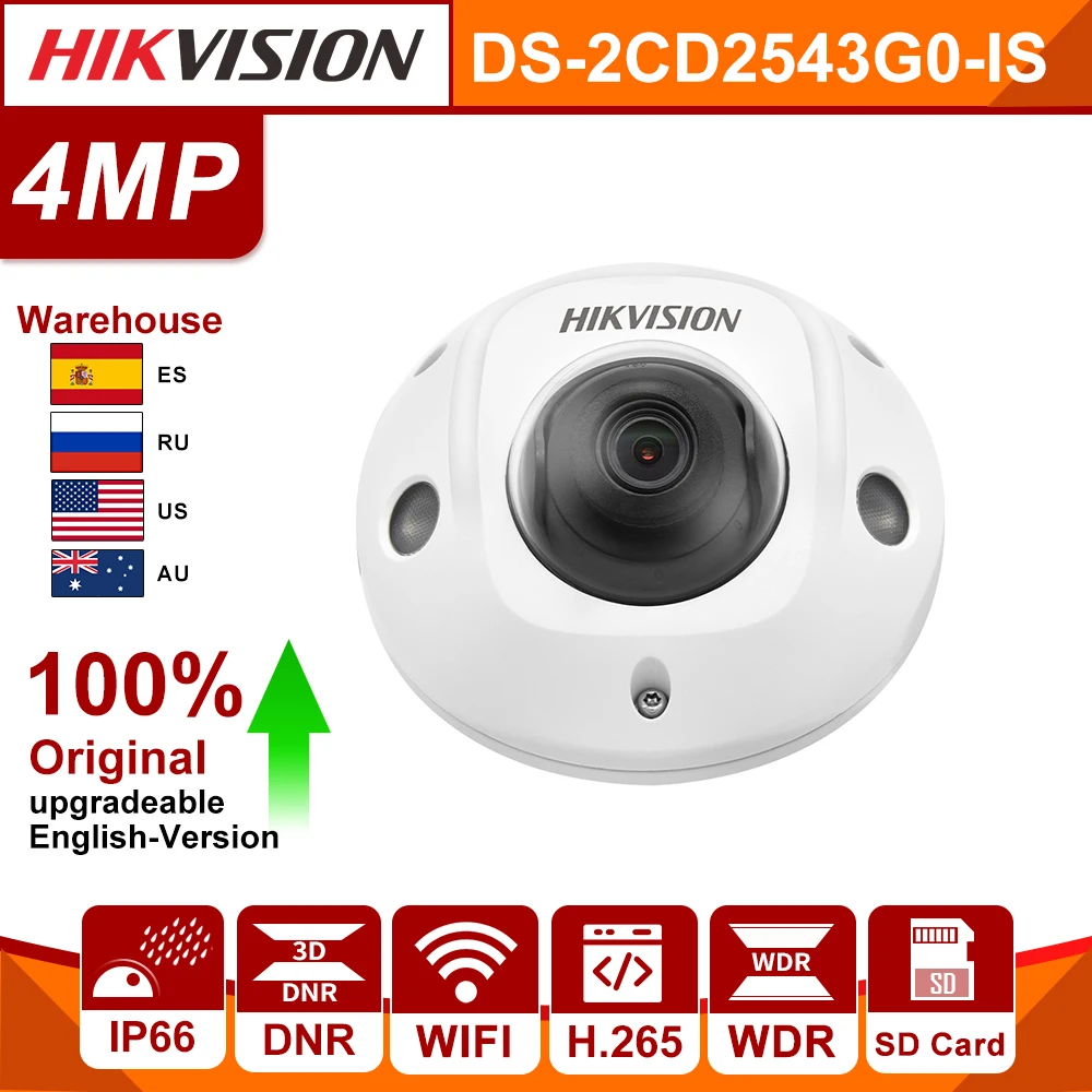 

IP-камера Hikvision, 4 МП, DS-2CD2543G0-IS POE, система видеонаблюдения, ИК-сетевая купольная камера CCTV SD