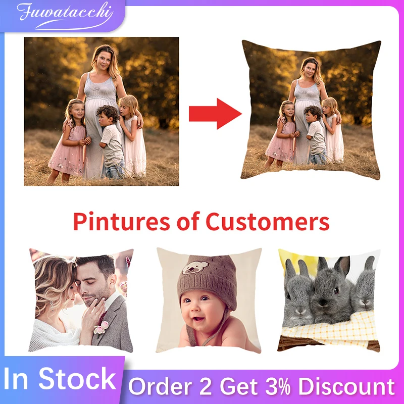 Индивидуальная наволочка для подушки Fuwatacchi селфи с фото на заказ под льняная