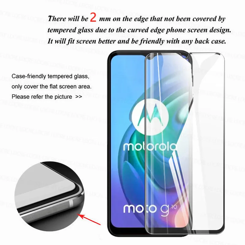 Cristal templado 4 en 1 2.5D para Motorola Moto G10, Protector de pantalla de c&aacute;mara, pel&iacute;cula de lente protectora para Moto G10-1