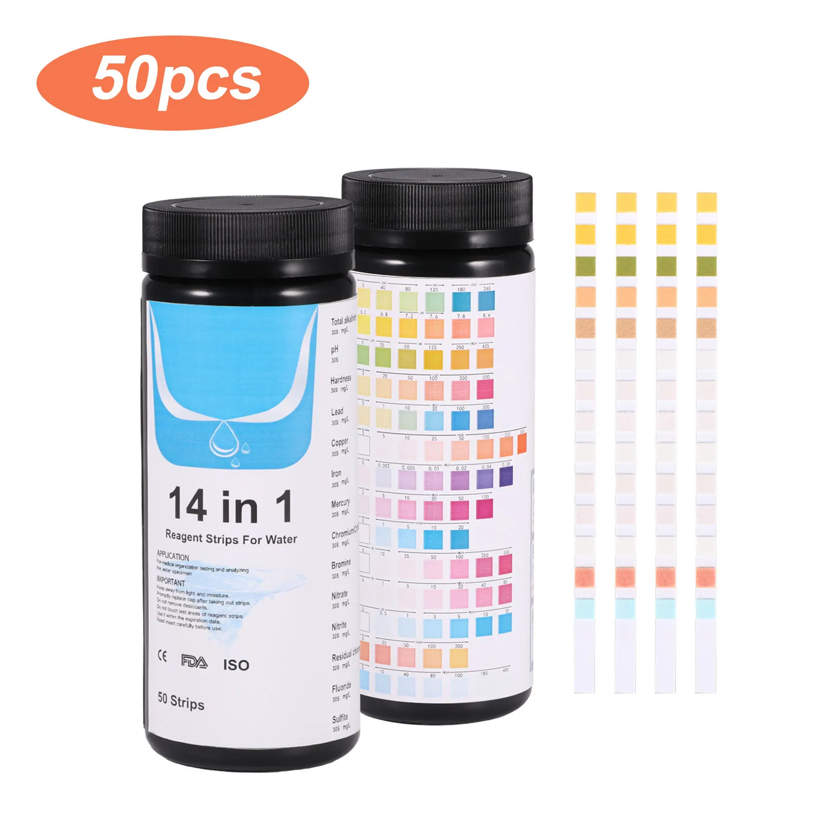 

50 шт., тест-полоски для воды 14 в 1