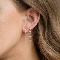 blue flower hoop earrings women small huggie open hoops for girls cute dainty wedding jewelry