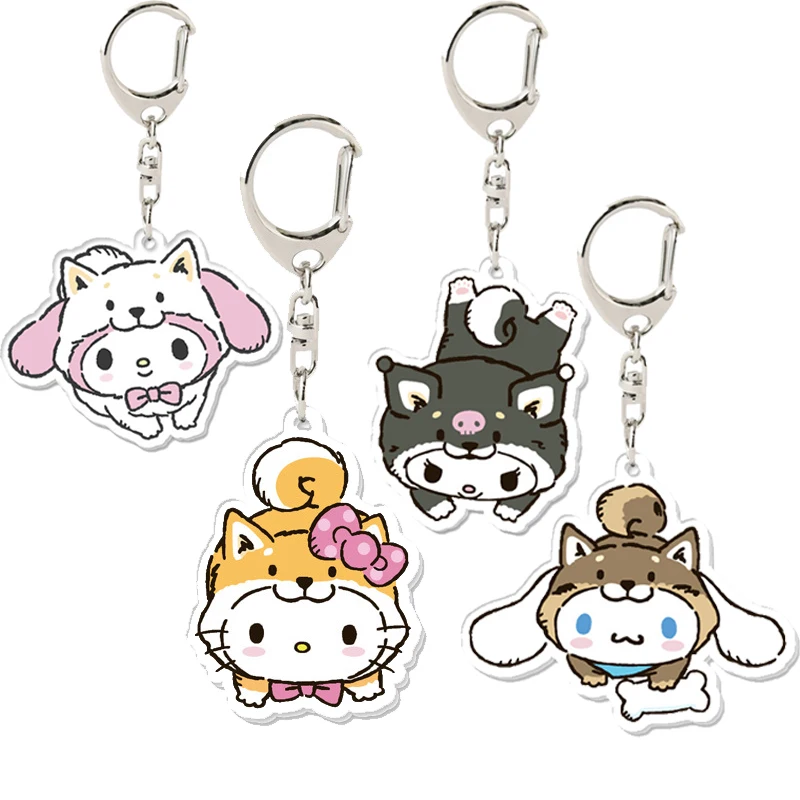 

Hello Kitty Sanrio Animation My Melody Kuromi mymelody Cinnamoroll Girl Cartoon Cute Keychain Student Kawaii School Bag Pendant