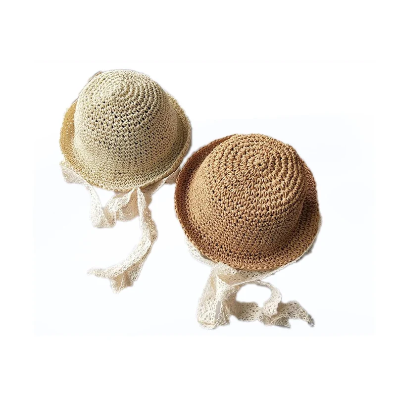 Соломенная шляпа для мальчиков и девочек летняя корейский стиль кружевной