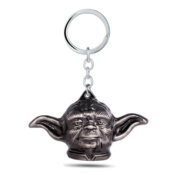J Store Звездные войны Рыцарь Джедай Мастер Йода фигура сплав подвеска брелок бронзовый Брелок Талисман держатель сувенир ювелирные изделия - Цвет: silver
