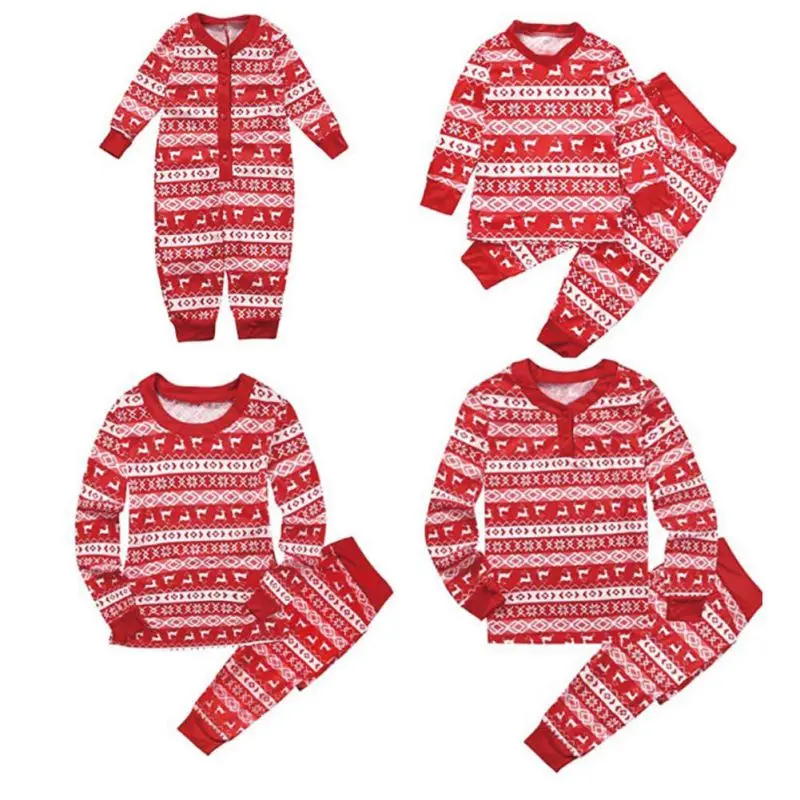 Одинаковые зимние рождественские пижамы для всей семьи 3 18 месяцев одежда сна