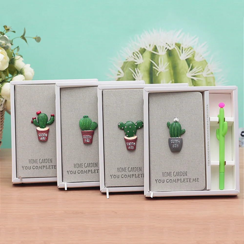 1 шт. милый мультфильм Кактус ноутбук с ручкой дневник планировщик журнал тетрадь