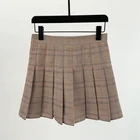 Летняя женская юбка в клетку в стиле преппи, плиссированные юбки для девочек, милая японская школьная Женская мини-юбка