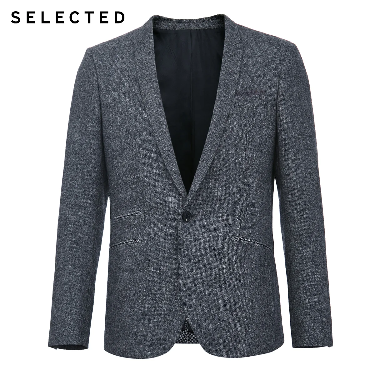 SELECTED Men's Regular Slim Fit Woolen Business Casual Blazer S|419472514 | Мужская одежда