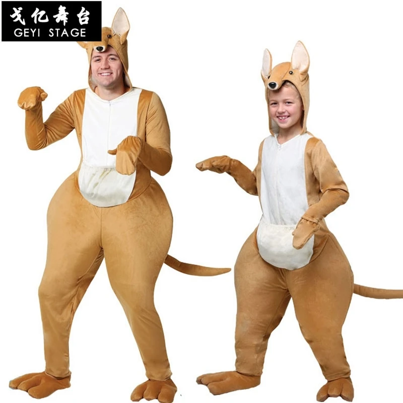 

New Halloween Costume Adult Children cosplay party costume Australian animal kangaroo performance suit for kid men