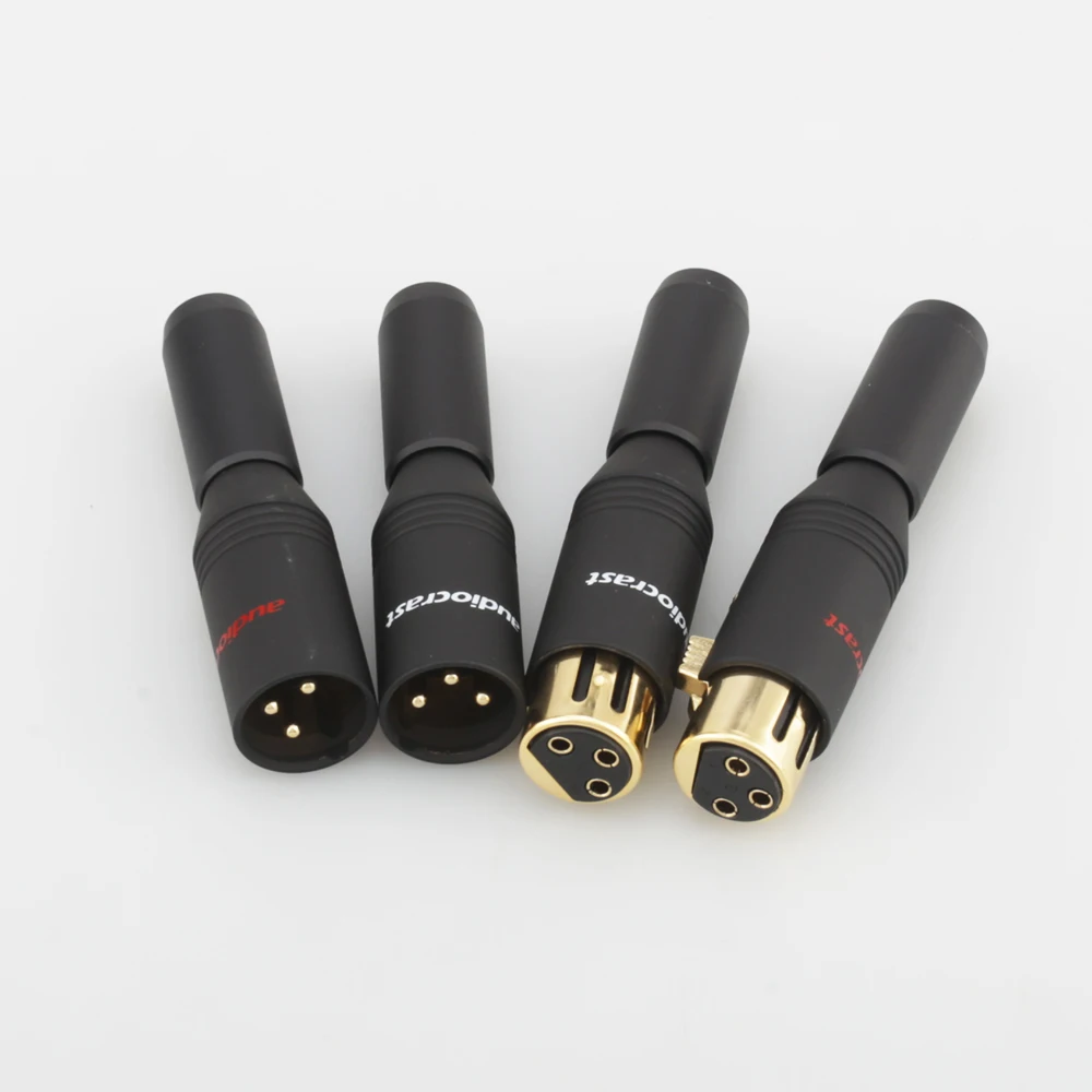 4 шт. Audicorast hi Fi XLR разъем позолоченные 3 штырька Штекерный и гнездовой разъемы для