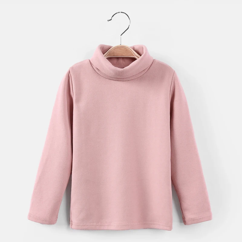 solid pink Новые осенне-зимние футболки для мальчиков и девочек 17 цветов, стильные детские топы с длинными рукавами для девочек, футболка одежда для малышей и больших детей унисекс - Цвет: solid pink