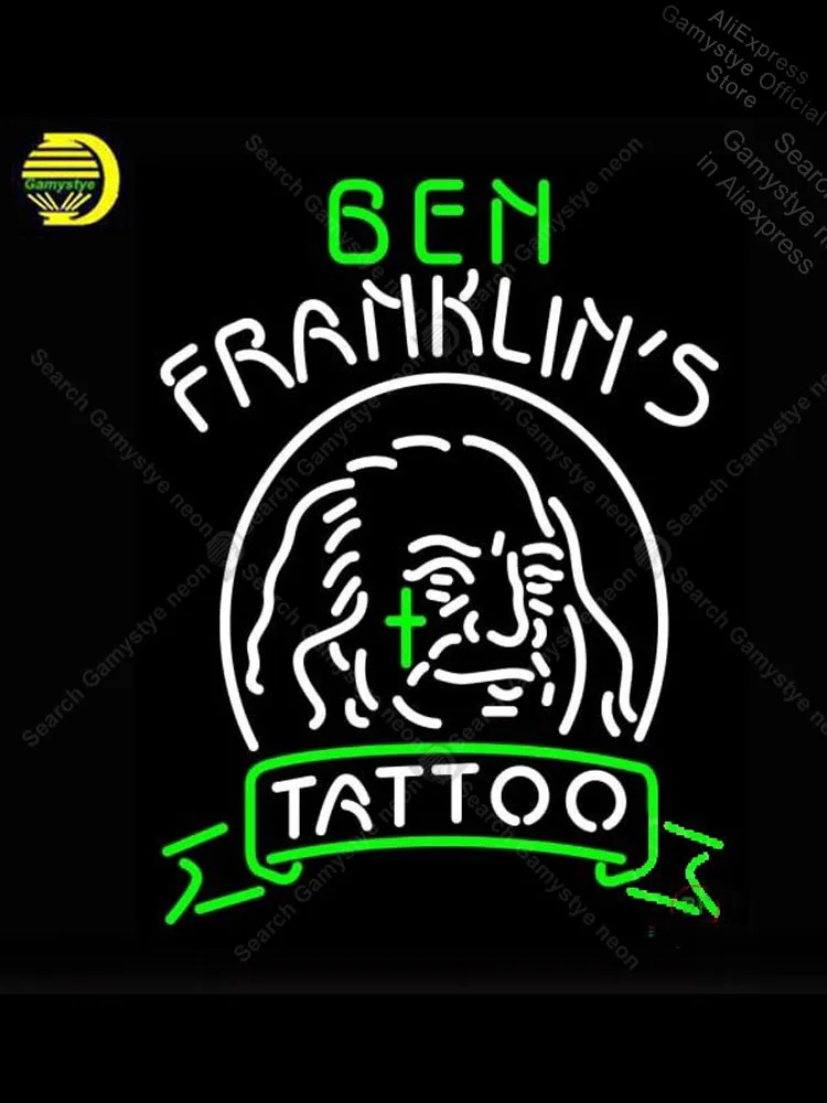 

Тату Ben Franklins, неоновая вывеска, лампочка ручной работы, знаковая вывеска, неоновая знак лампы, вывеска баскетбольной команды