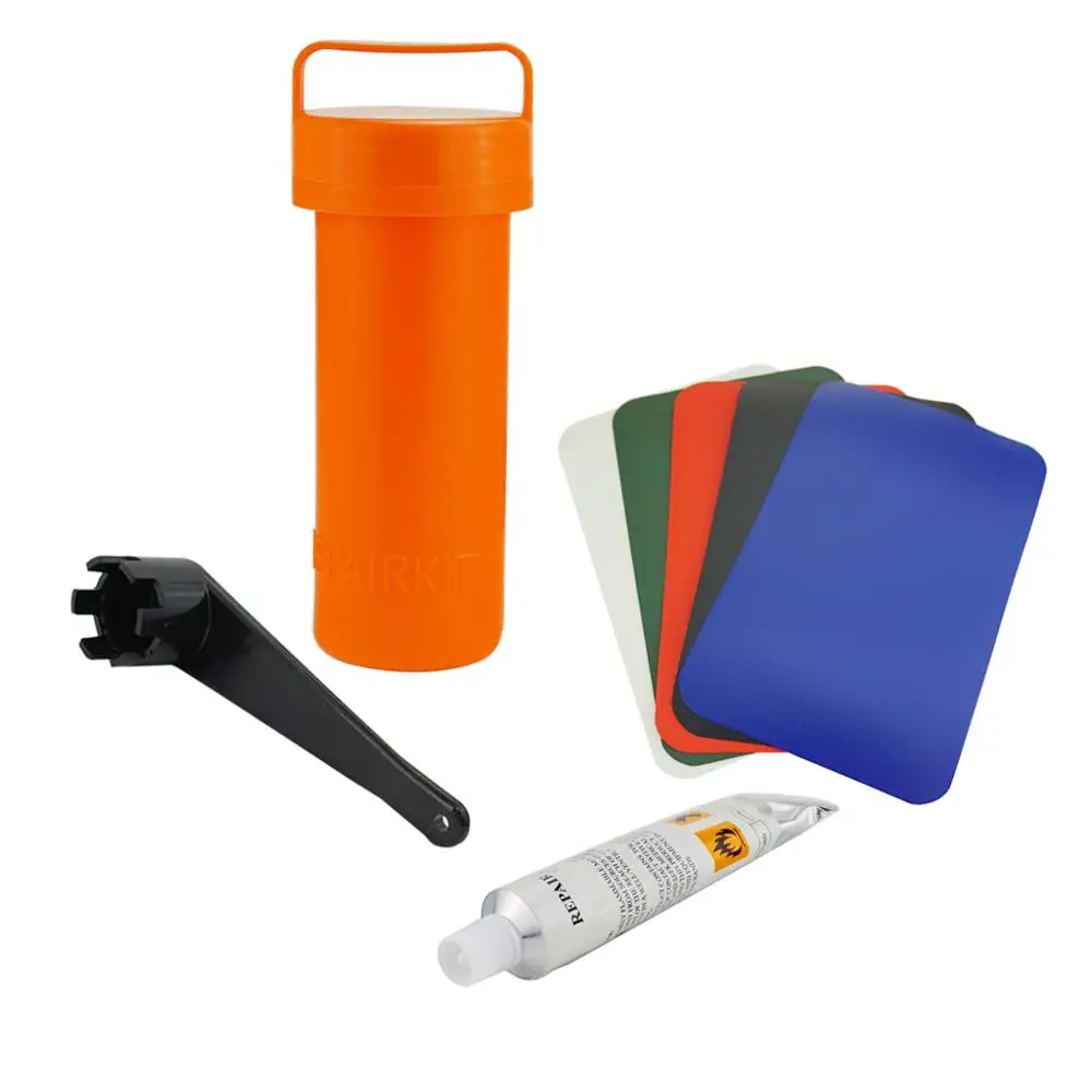 

Inflatable Plastic Boat Kayak Special PVC Repair Patch Kit Waterproof PVC Glue Valve Wrench Container Bucket Dinghy Accessories