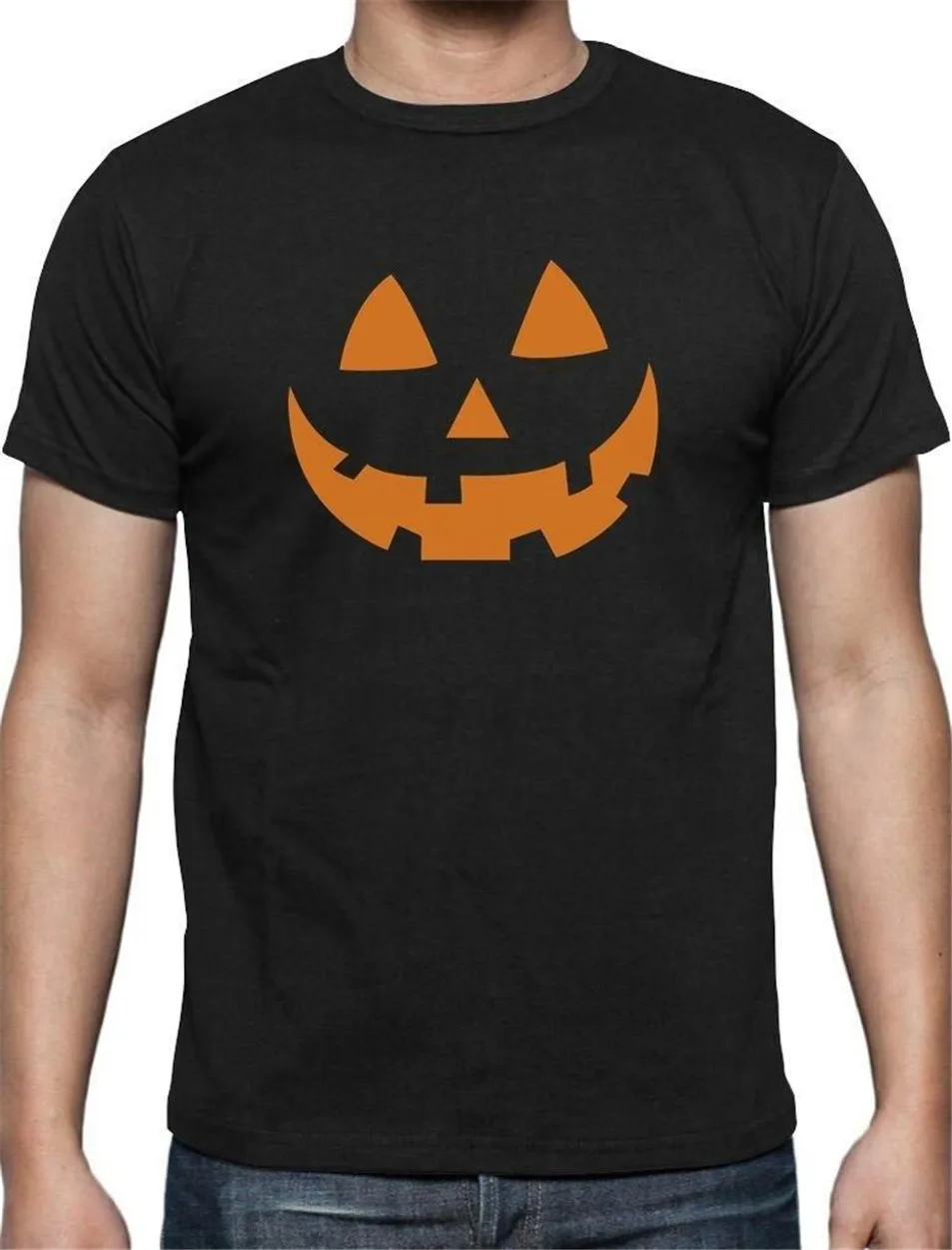 Костюм оранжевого Джека О 'фонаря тыквы для Хэллоуина футболка забавная