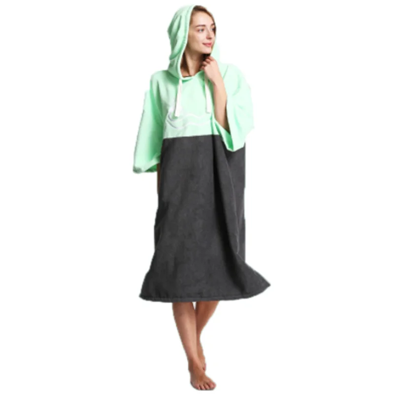 Полотенце-пончо однотонное для мужчин и женщин сушилка в стиле пэчворк плавания