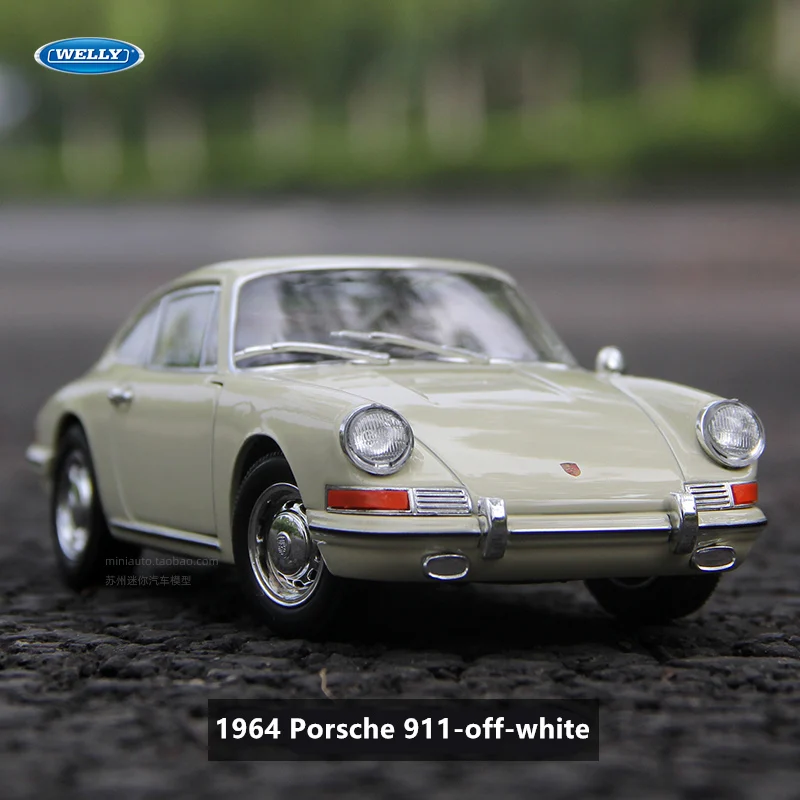 Welly 1:24 1964 Porsche 911 off whit автомобильный брелок для автомобильных ключей имитационная