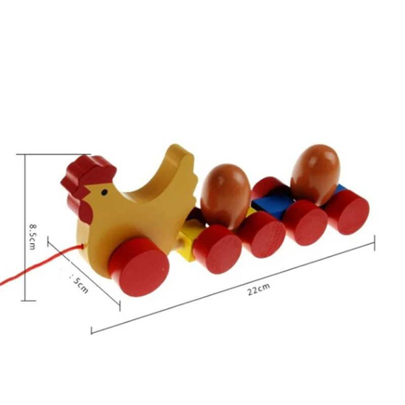 Детские креативные деревянные машинки для тащивания яиц милая утка петух
