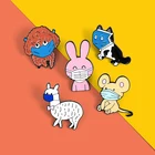 Женская эмалированная брошь на булавке, с эмалью