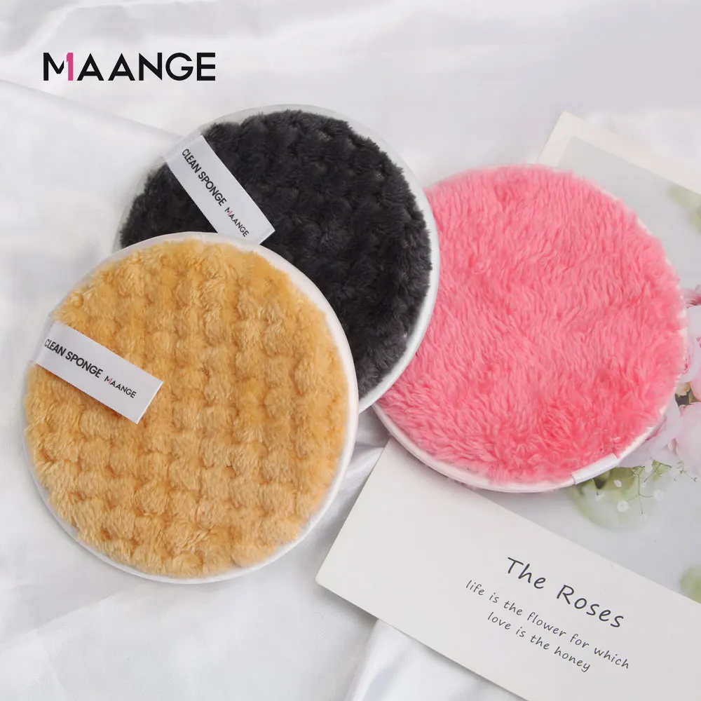 MAANGE 1 Pcs Makeup Remover Wipes Microfiber Cloth Washing Pads Towel Face Reusable Cleansing Sponge Puff Super Soft | Красота и