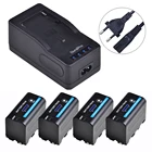 5200 мАч, NP-F750 NP-F770 Камера Батарея с светодиодный Мощность индикатор + быстрая Зарядное устройство Универсальная крышка для sony NP F970,F960,F550,F530,F330,F570