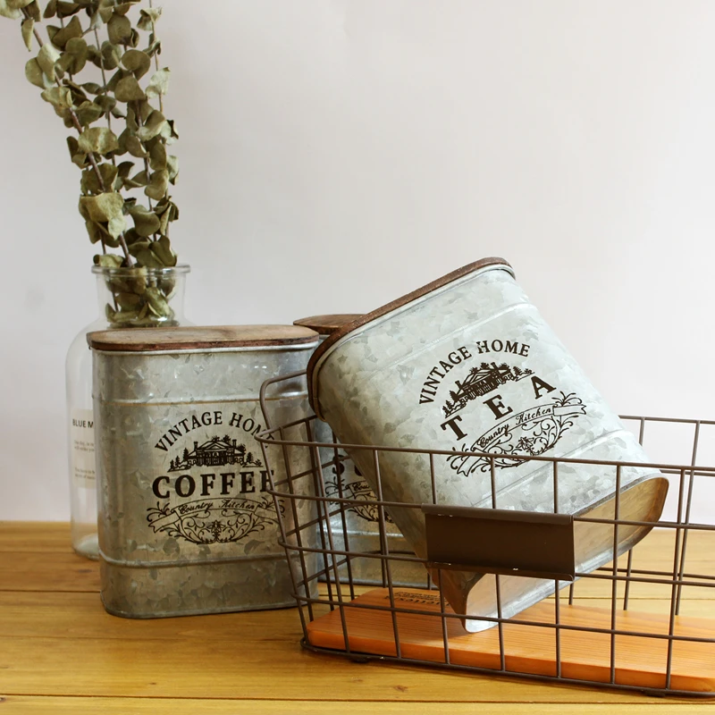 Банки с деревянным покрытием для хранения кофе сахара зерна чая боте де видрио Tapa