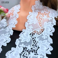 hwarm 5yard 11 1cm new african lace fabric white arts craft sewing fabric water soluble hollow out milk silk curtain decoration