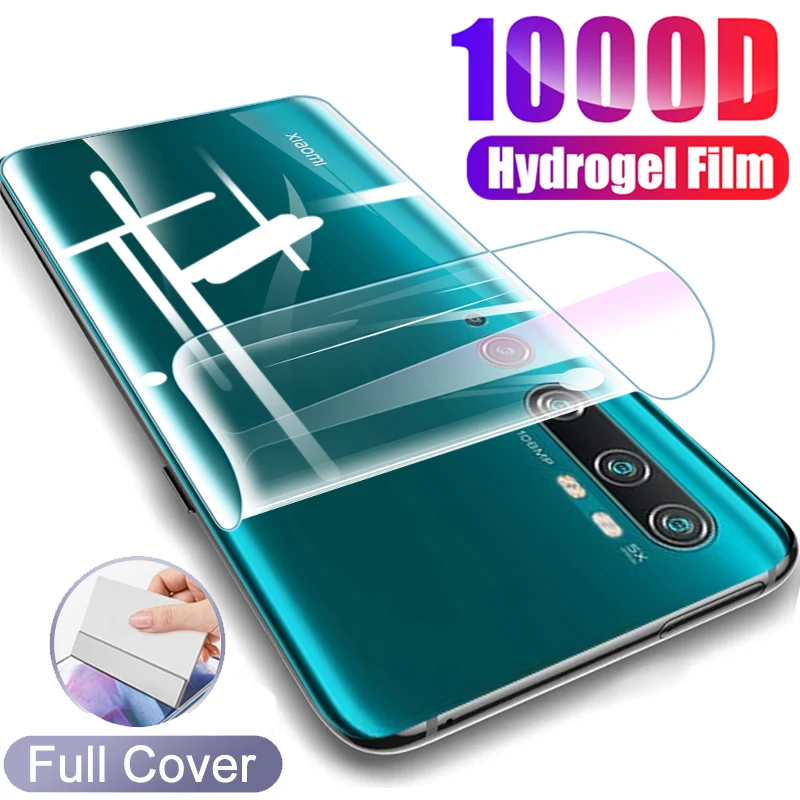 100D Full cover Back Hydrogel Film For Xiaomi Note 10 Lite 10 Pro Screen Protector On for Redmi Note 10 Pro Max 10s Not Glass