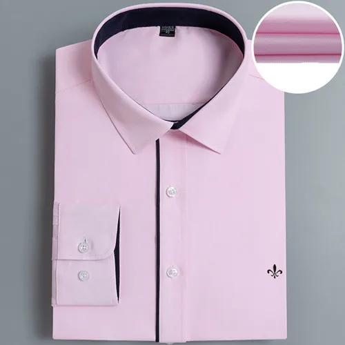 Модная блузка Dudalina Camisa Social Masculina с длинным рукавом, приталенная рубашка в полоску, мужская одежда с цветочным принтом, белая мужская холодная - Цвет: PM1901-6PINK
