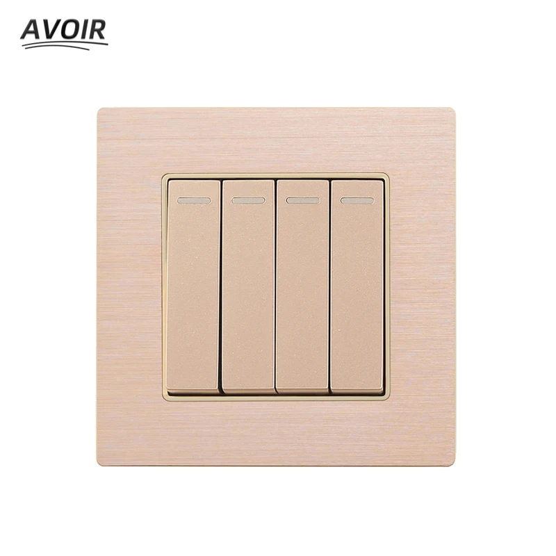 Atlectric 1 2 3 4 Gang Way On/OFF Button Control Switch Wall Lamp Aluminum Panel | Обустройство дома